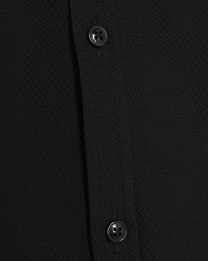 Black Muscle Fit Tipped Shirt