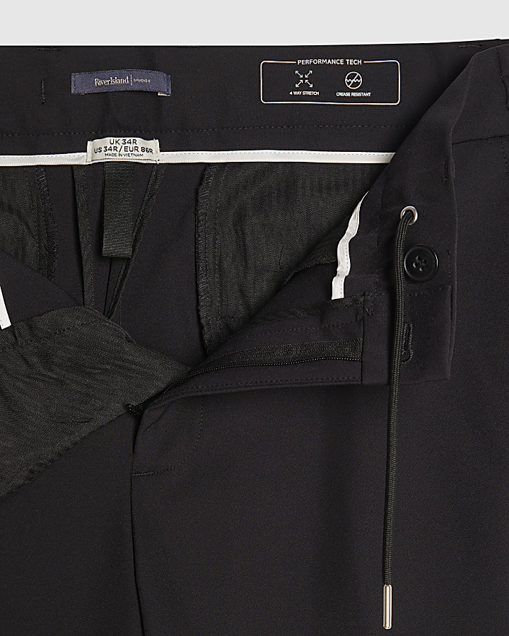 Black Skinny Comfort Stretch Suit Trousers