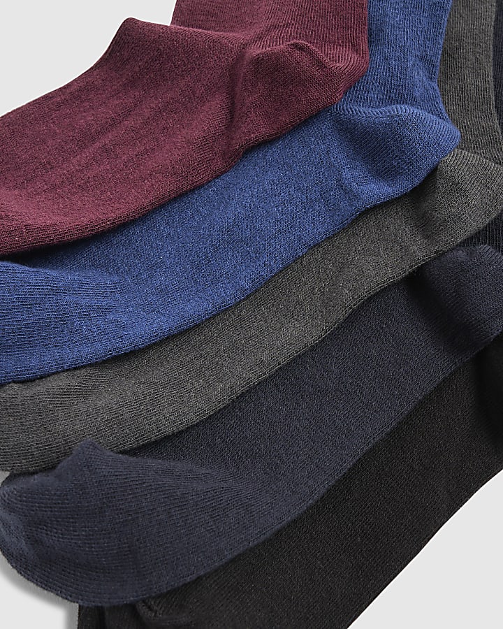 Navy RI Pack Of 5 Socks