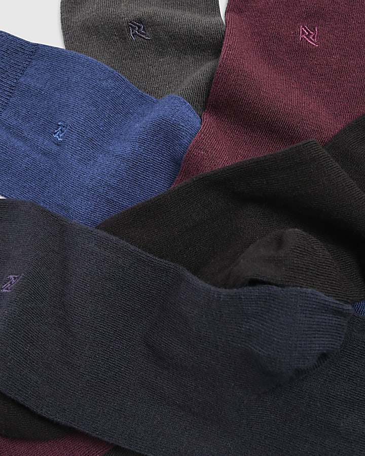 Navy RI Pack Of 5 Socks