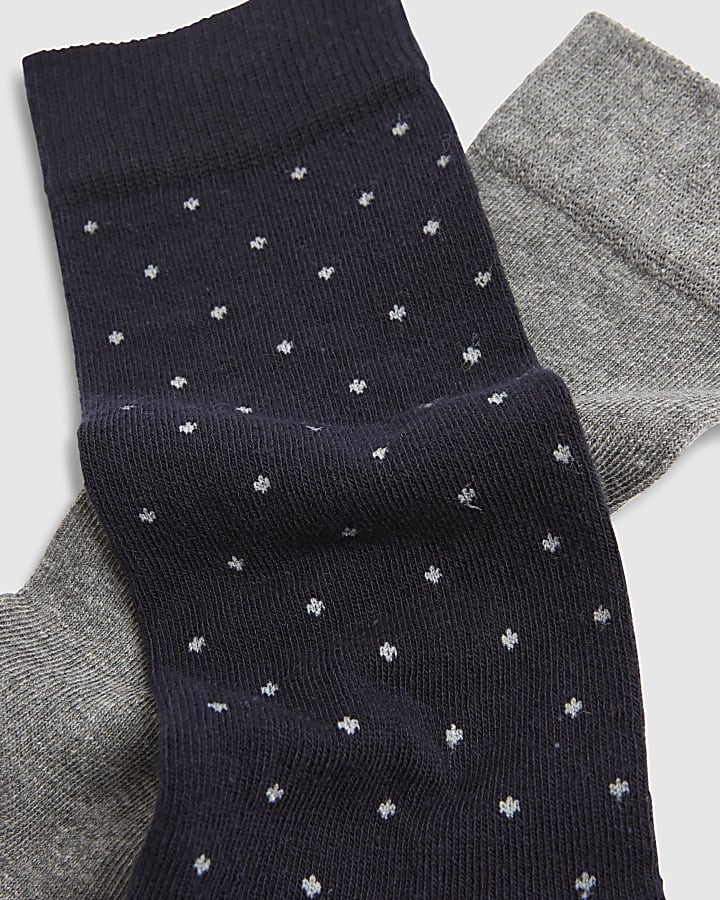 Grey Spot Pack Of 5 Socks