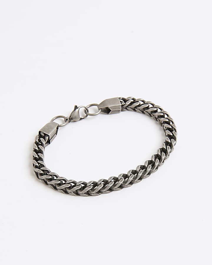 Grey Steel Gunmetal Chunky Bracelet