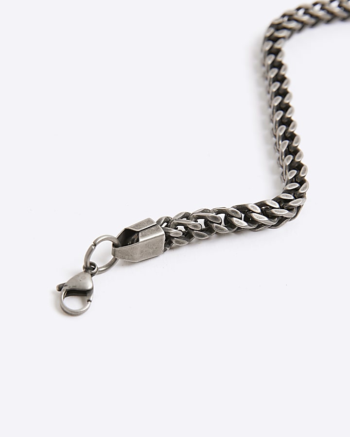 Grey Steel Gunmetal Chunky Bracelet