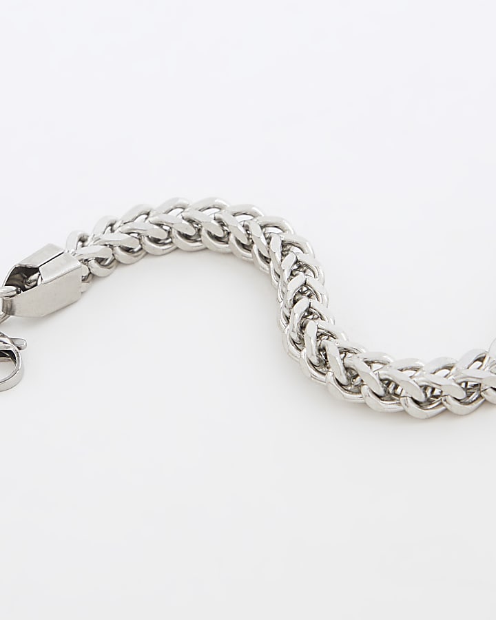Silver Steel Chunky Chain Bracelet