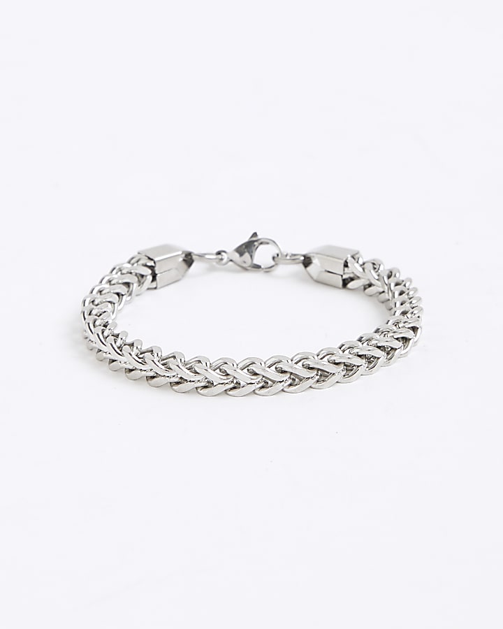 Silver Steel Chunky Chain Bracelet