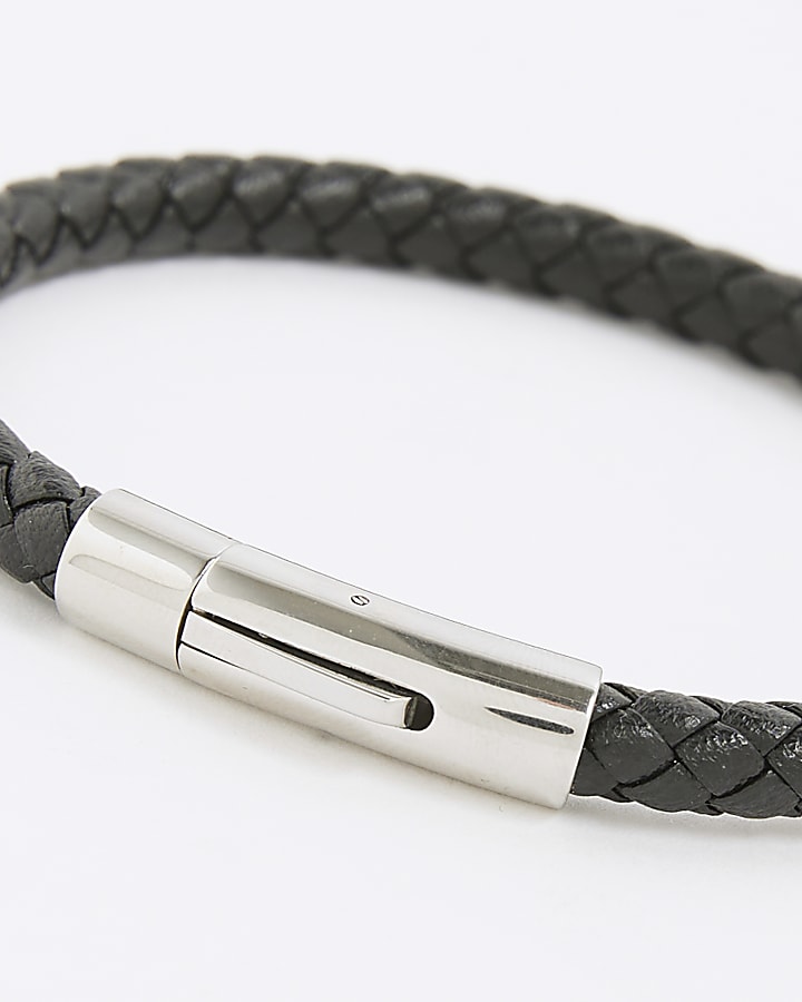 Black Leather Skinny Bracelet