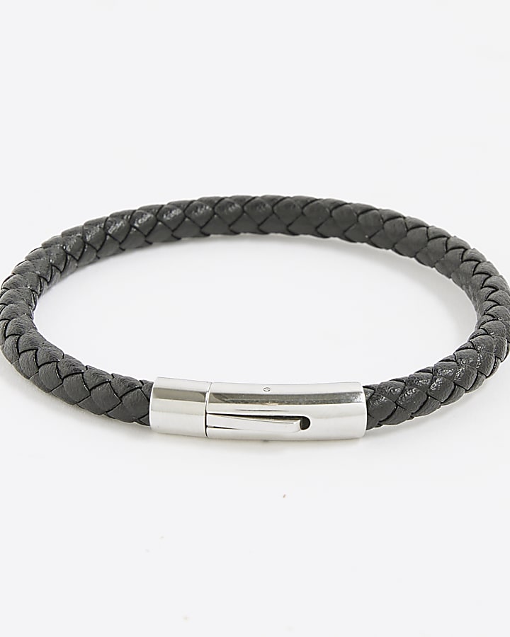 Black Leather Skinny Bracelet