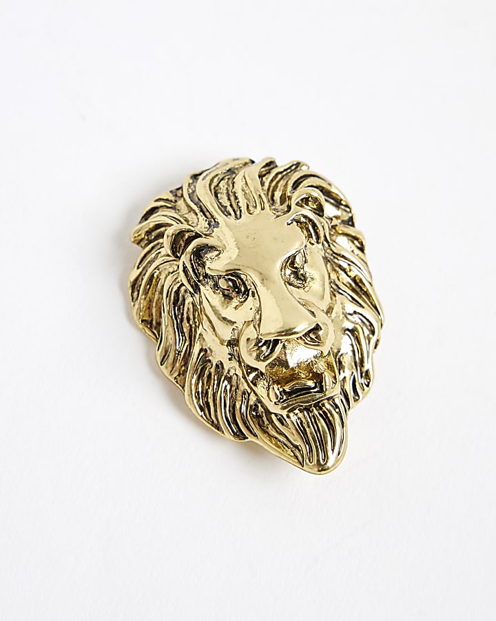 Gold Lion Brooch