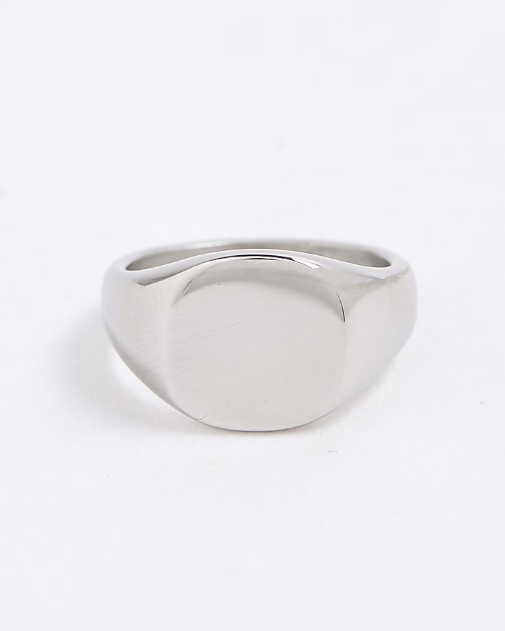 Silver Steel Signet Ring