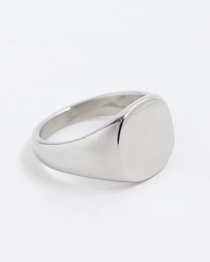 Silver Steel Signet Ring
