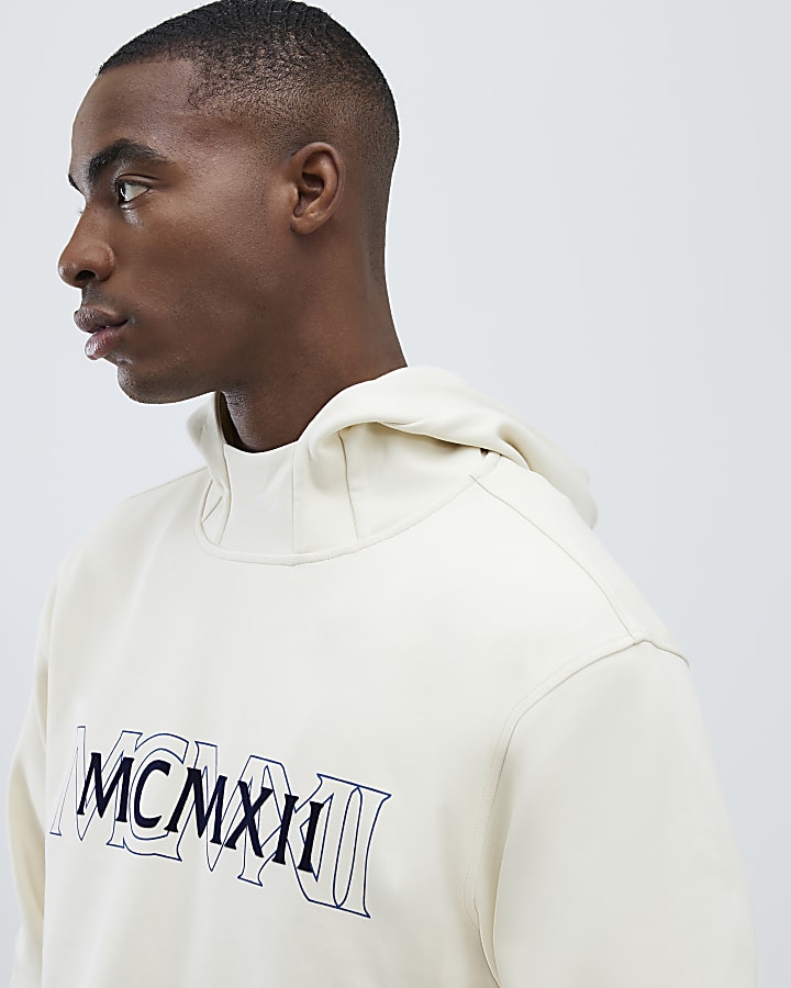 Cream Regular Fit MCMXII Hoodie