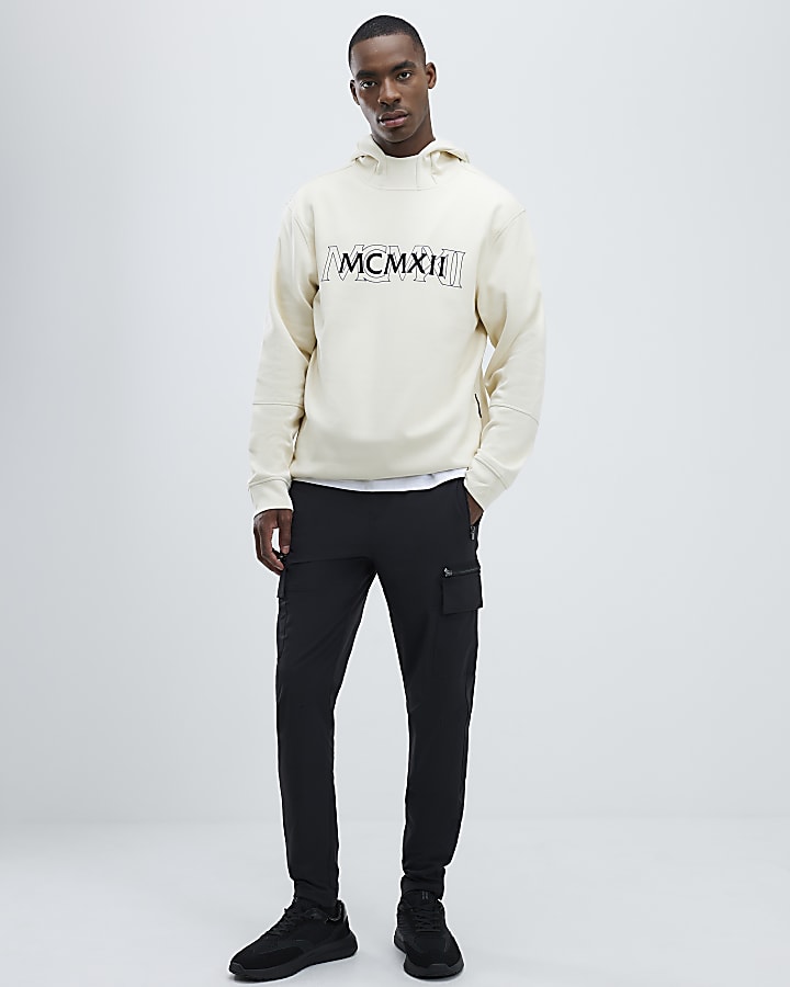 Cream Regular Fit MCMXII Hoodie