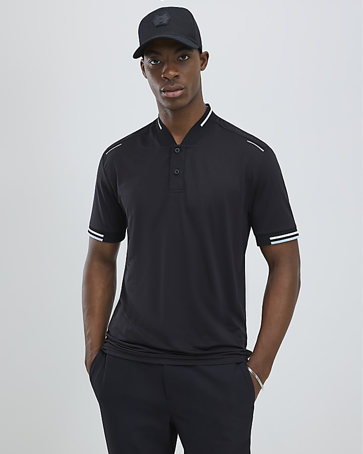 Black Slim Fit Square Neck T-Shirt