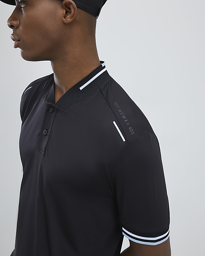 Black Slim Fit Square Neck T-Shirt