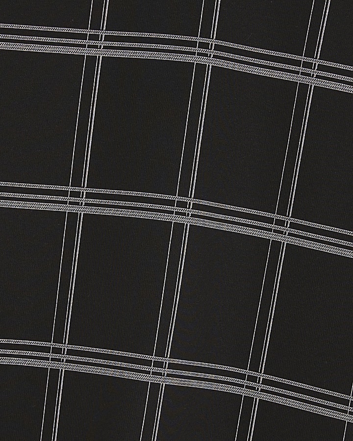 Black Oversized Fit Grid Check T-Shirt
