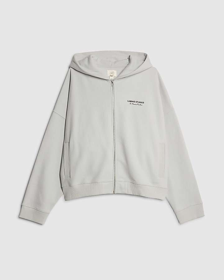Grey Oversized Fit Luminis Studios Hoodie