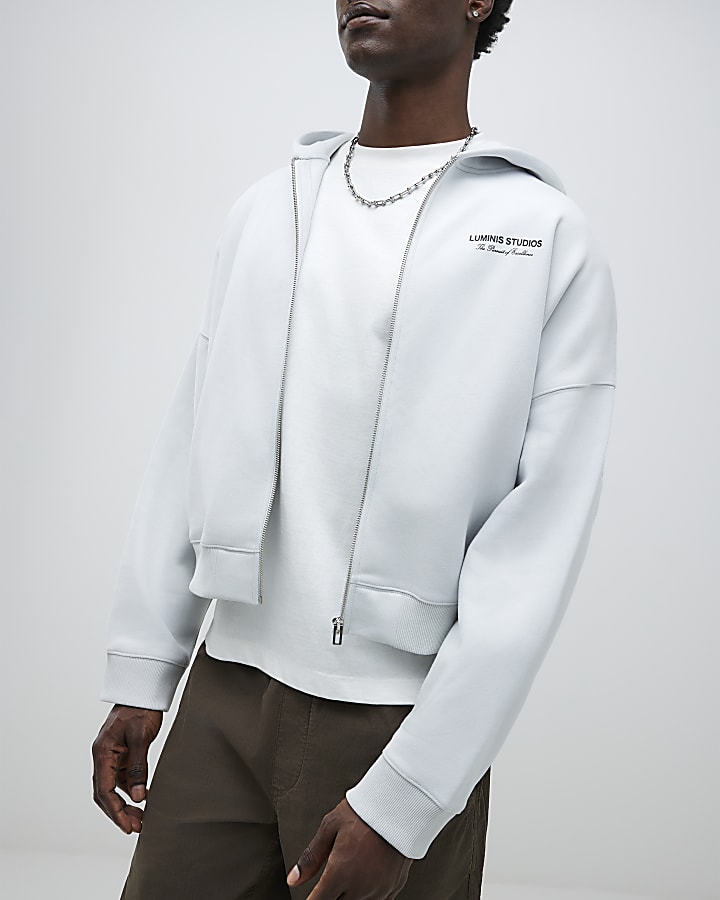 Grey Oversized Fit Luminis Studios Hoodie