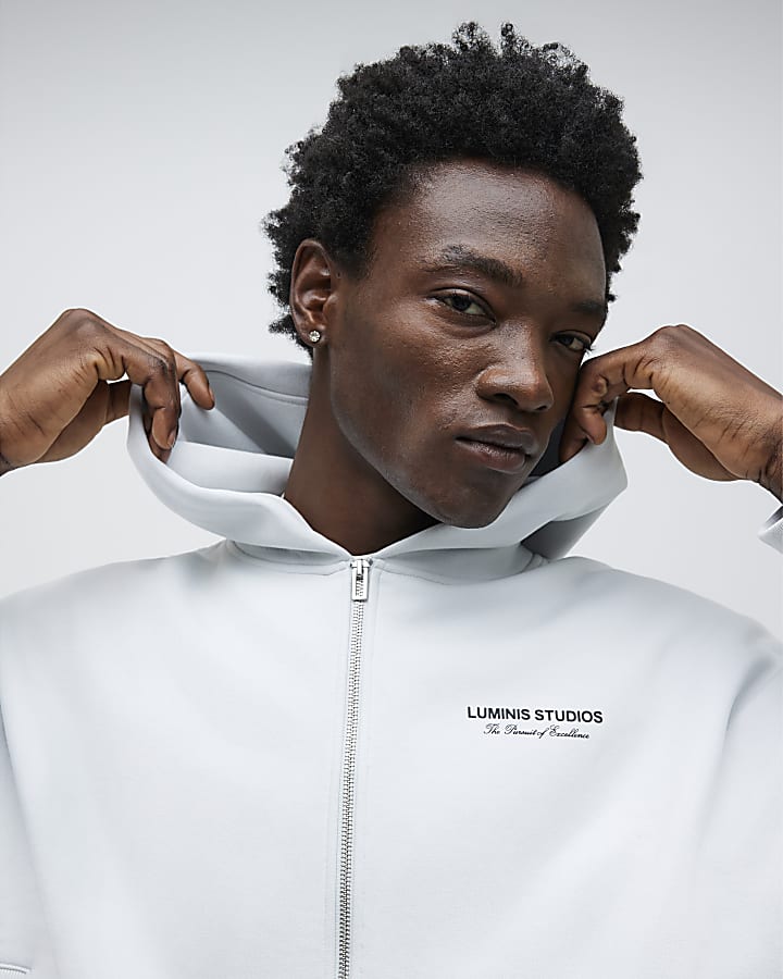 Grey Oversized Fit Luminis Studios Hoodie