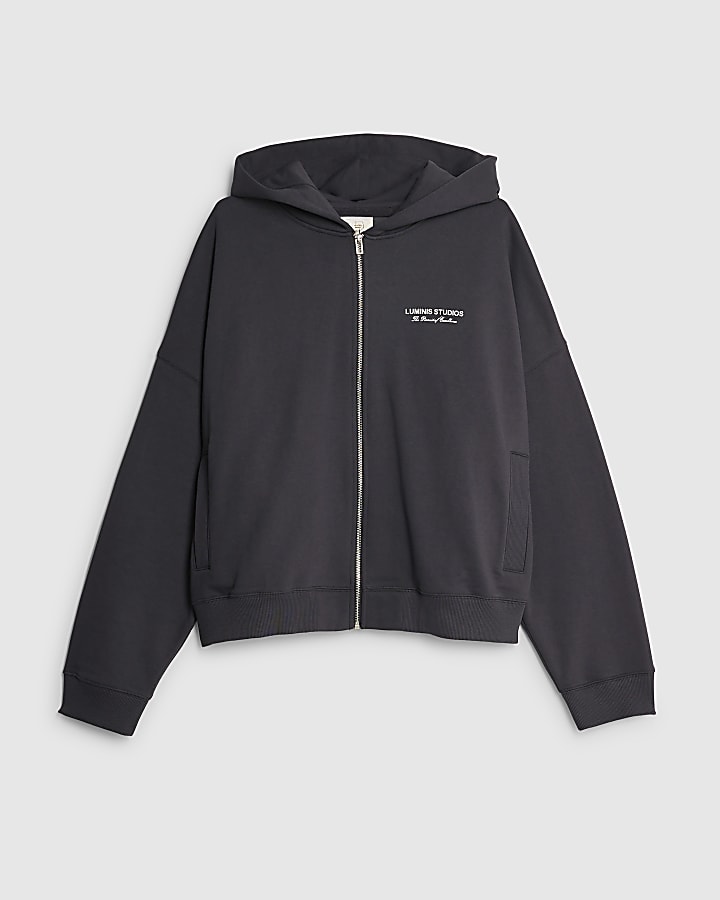 Grey Oversized Fit Luminis Studios Hoodie
