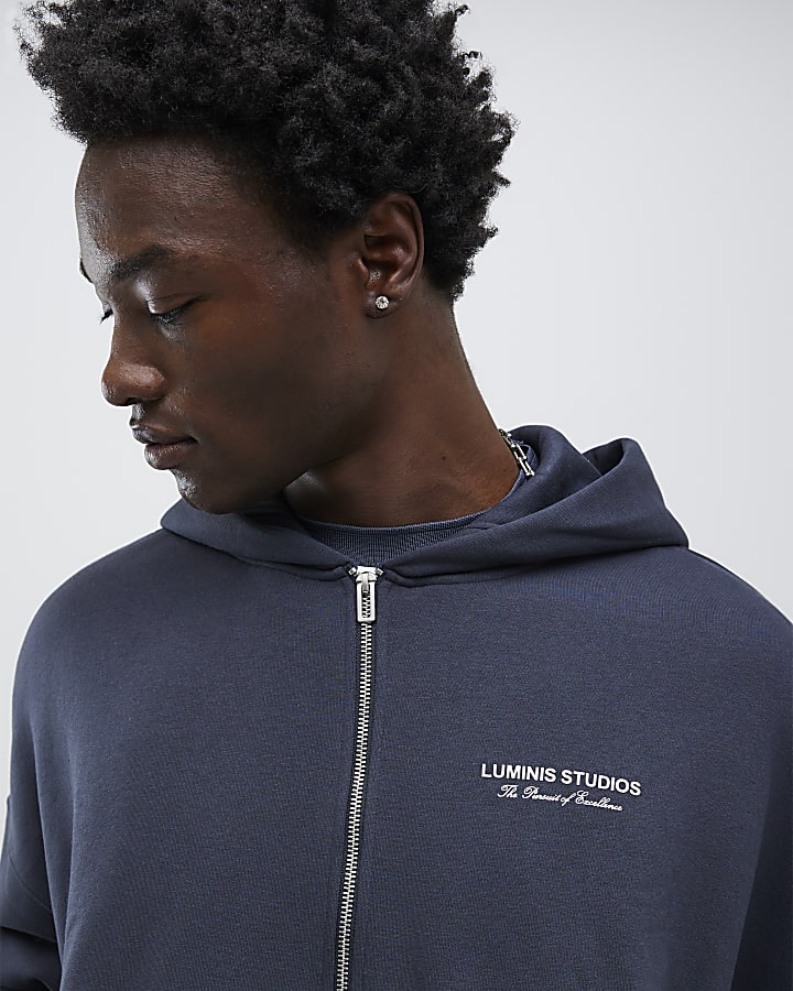 Grey Oversized Fit Luminis Studios Hoodie