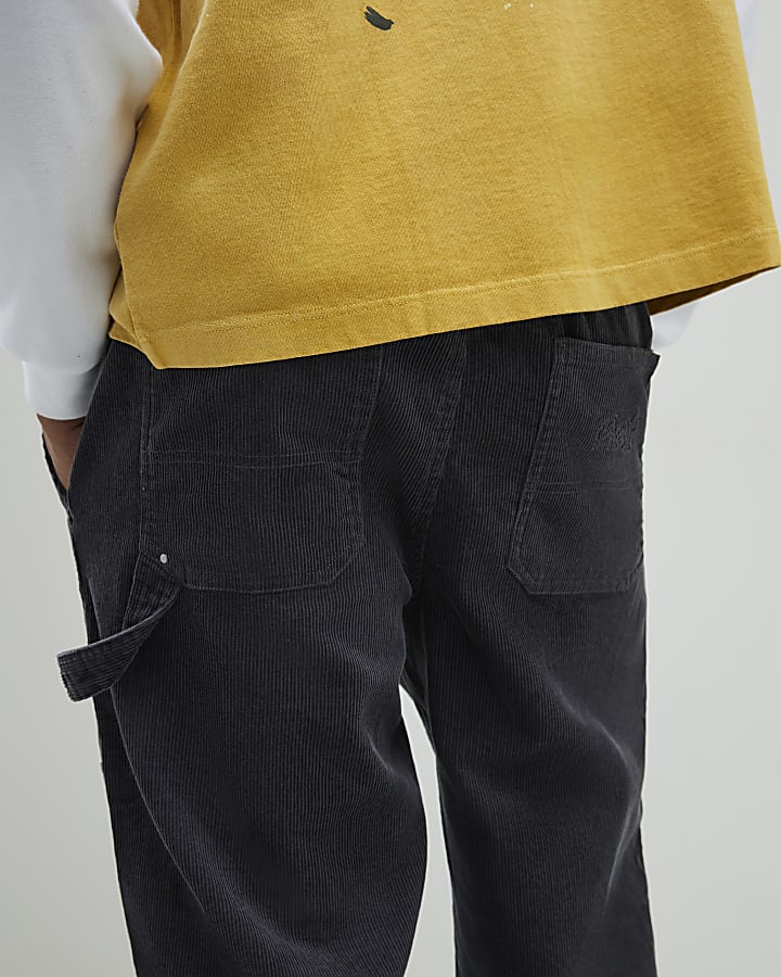 Grey Loose Fit Corduroy Pull On Trousers