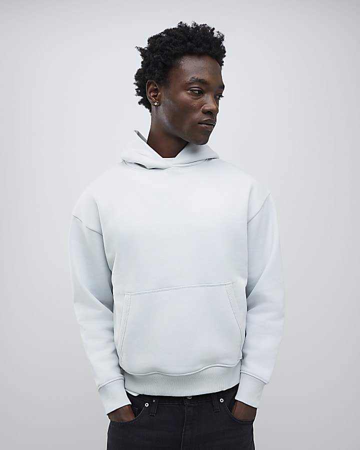 Grey Oversized Fit Hoodie