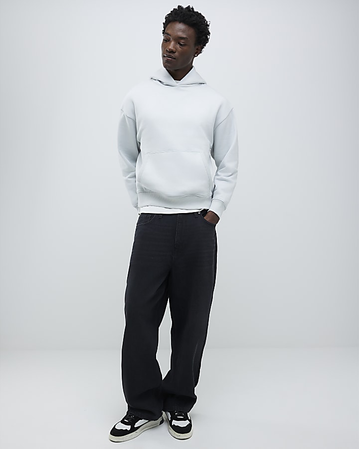 Grey Oversized Fit Hoodie