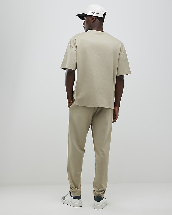 Stone Boxy Fit T-Shirt And Joggers Set