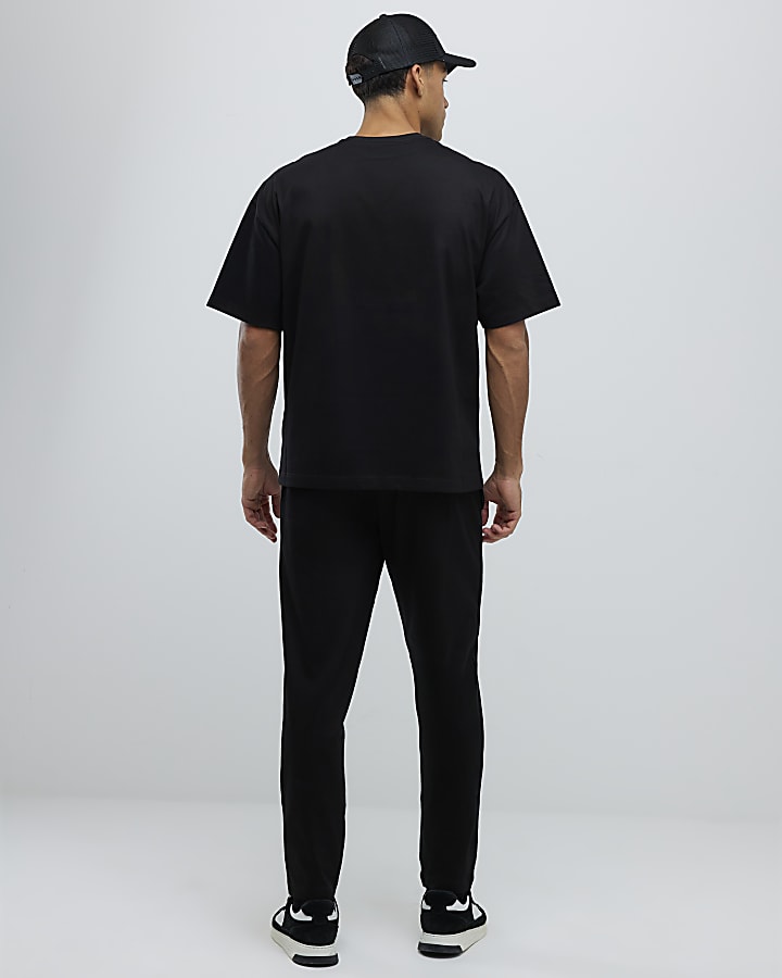 Black Boxy Fit T-Shirt and Joggers Set