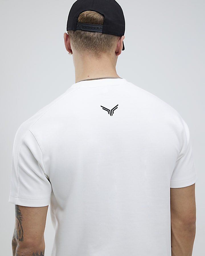 White Slim Fit Nylon Chest Pocket T-Shirt