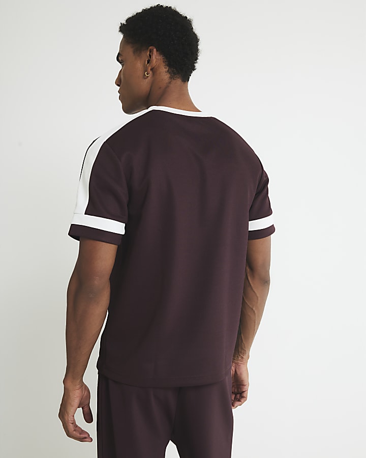 Red Slim Fit Colour Block T-Shirt