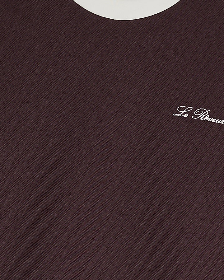 Red Slim Fit Colour Block T-Shirt