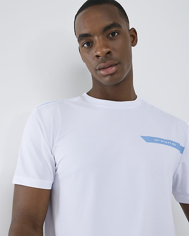 White Muscle Fit Performance T-Shirt