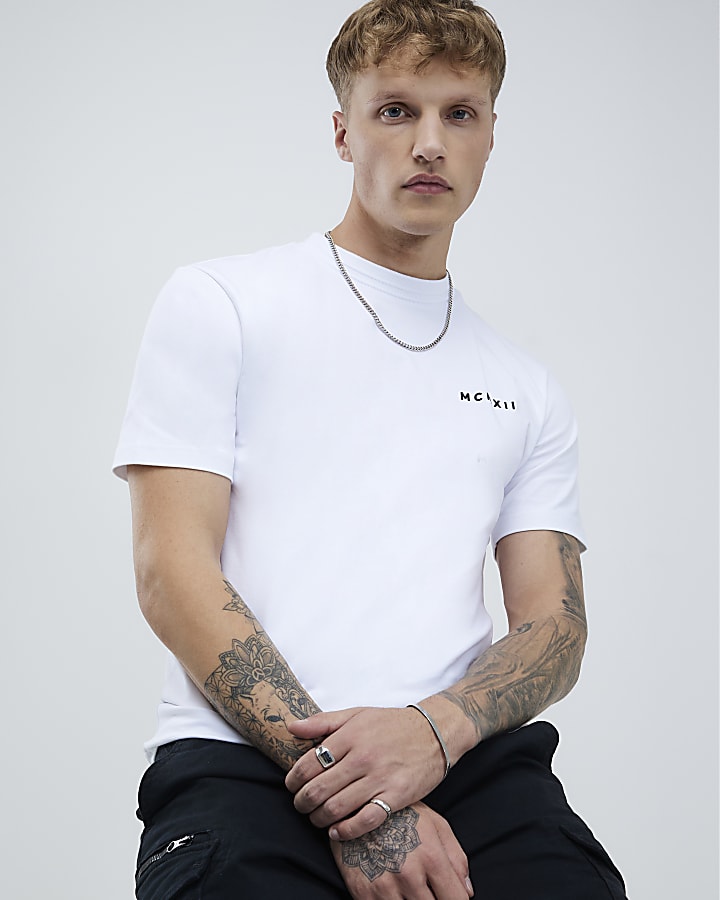 White Slim Fit MCM T-Shirt