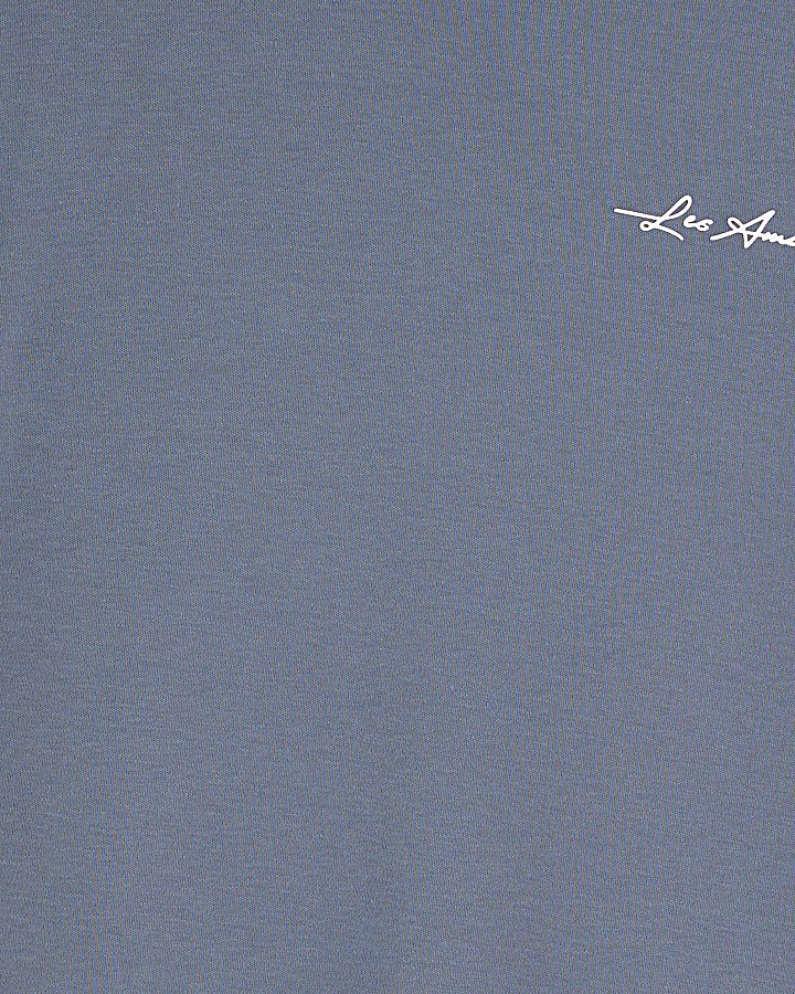 Blue Slim Fit Colour Blocked T-Shirt