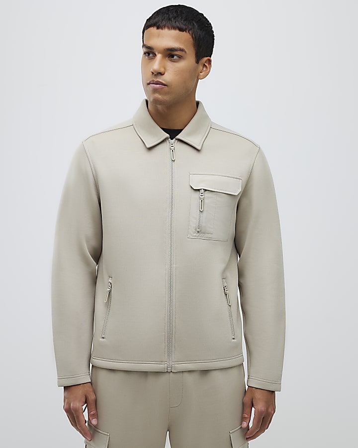 Stone Nylon Hybrid Shacket
