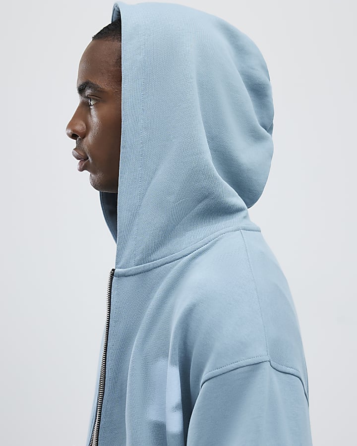 Blue Oversized Fit 12 Wordy Hoodie