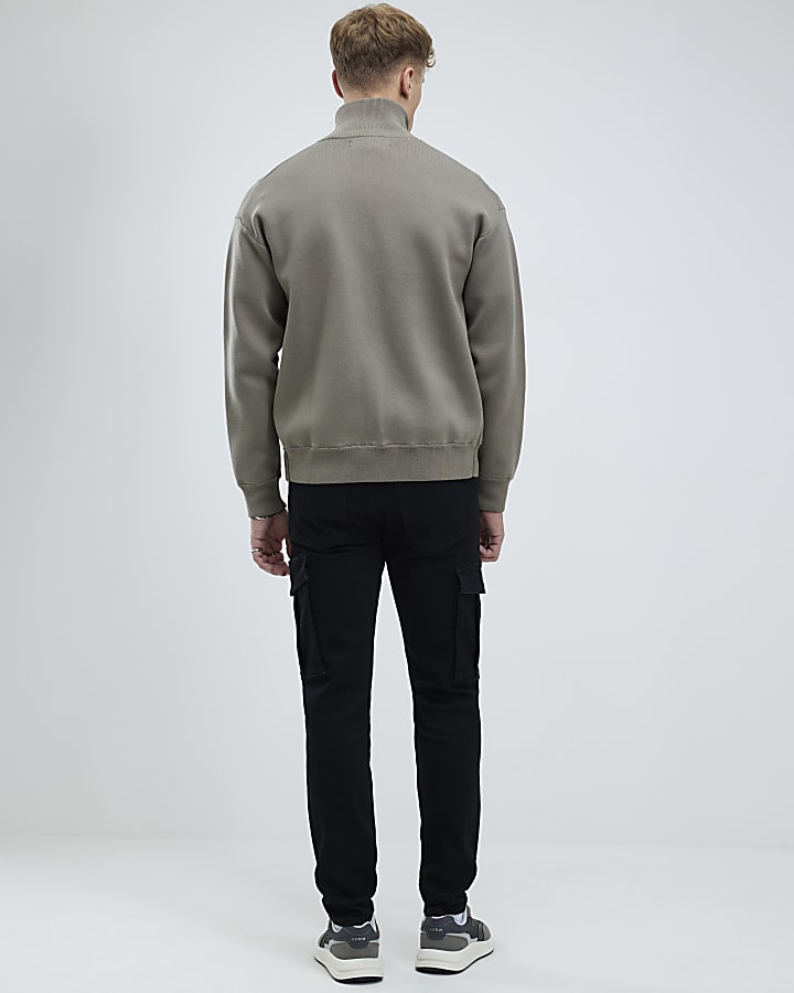 Black Skinny Fit Cargo Jeans