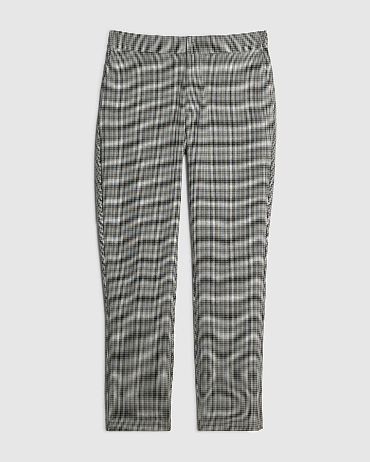 Grey Slim Fit Puppytooth Trousers