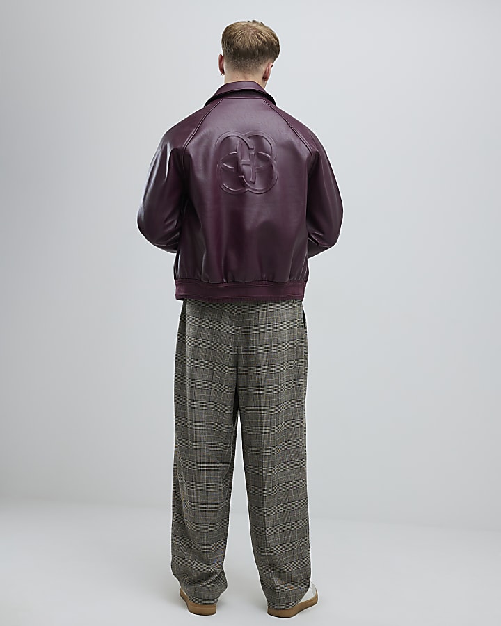 Brown Wide Leg Check Trousers