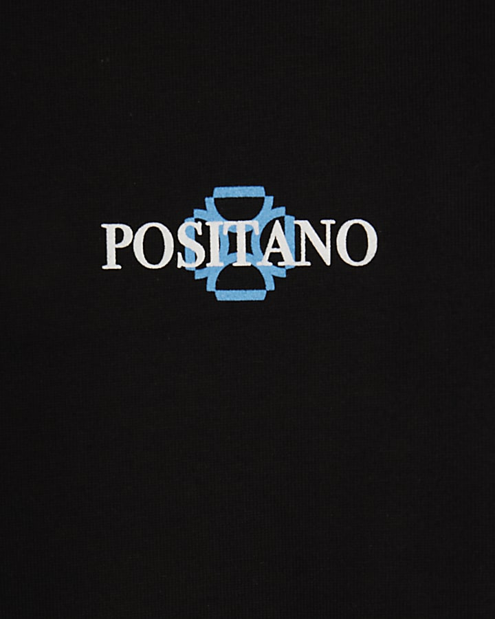 Black Oversized Fit Positano Lemon T-Shirt