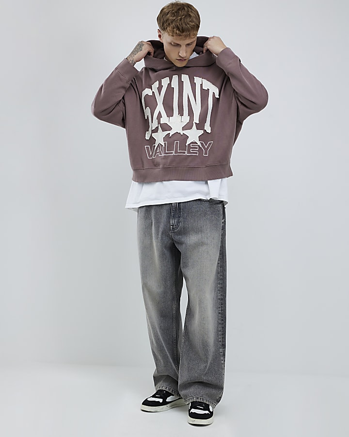 Pink Oversized Fit Saint Paris Hoodie