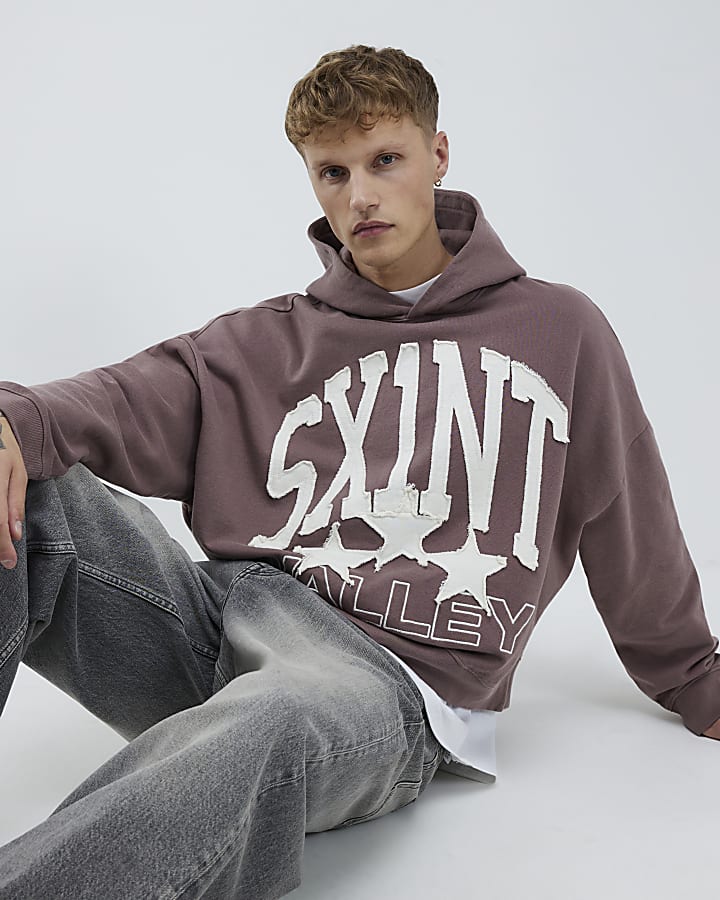 Pink Oversized Fit Saint Paris Hoodie
