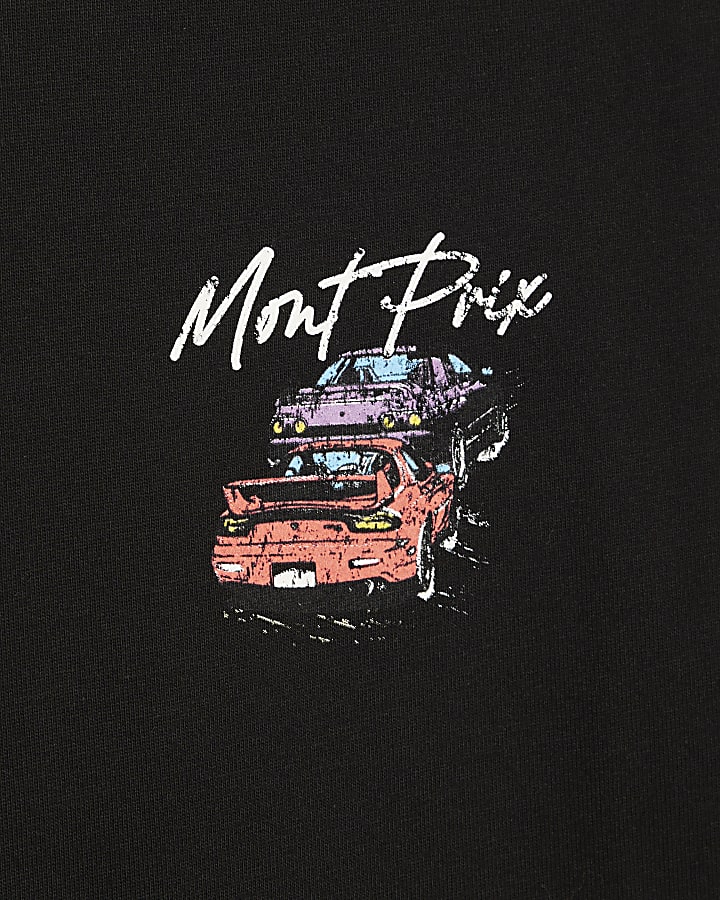 Black Oversized Fit Mont Prix Racing T-Shirt