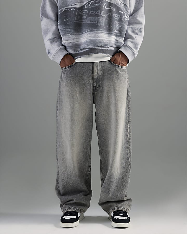Grey Baggy Fit Jeans