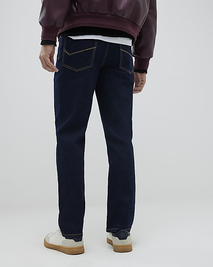 Blue Straight Leg Jeans