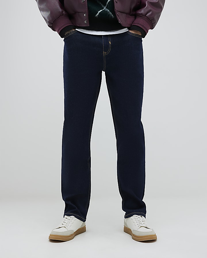 Blue Straight Leg Jeans