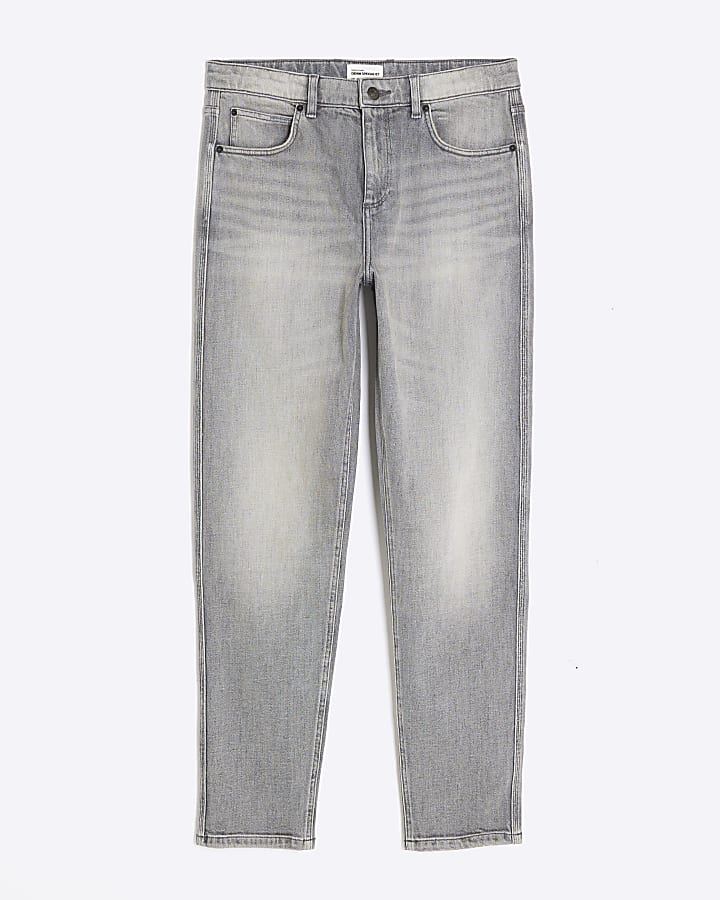Grey Tapered Fit Jeans
