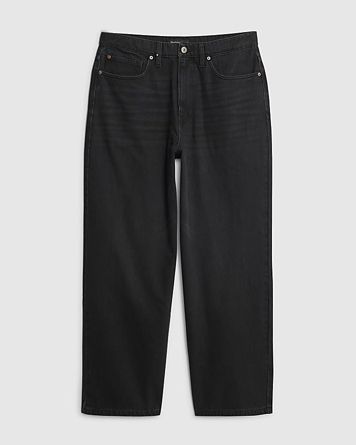 Black Baggy Fit Washed Jeans