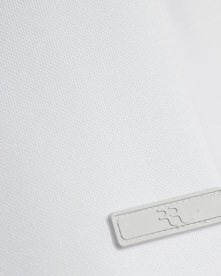 White Muscle Fit Pique Shirt